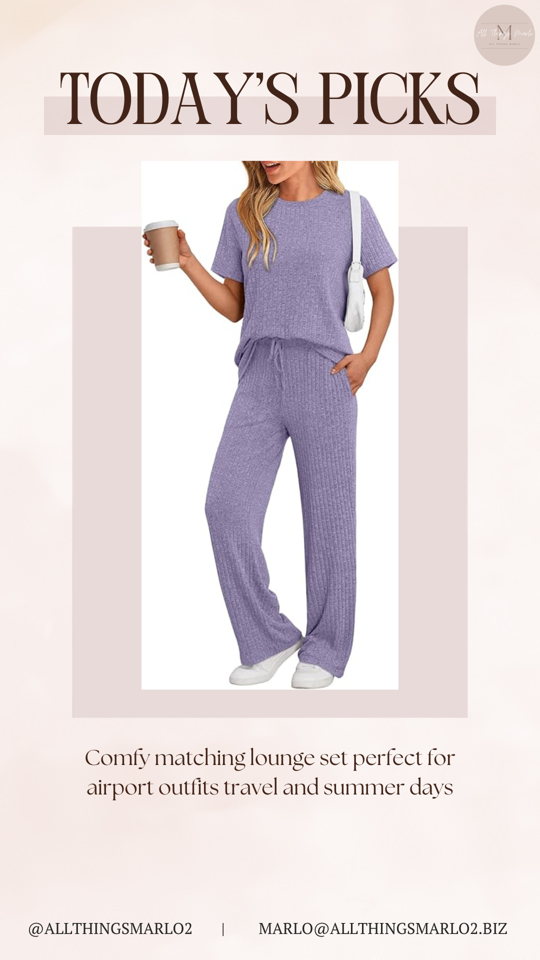 Comfy matching lounge set perfect for airport outfits travel and summer days 

 #LTKSeasonal #LTKWorkwear #LTKTravel