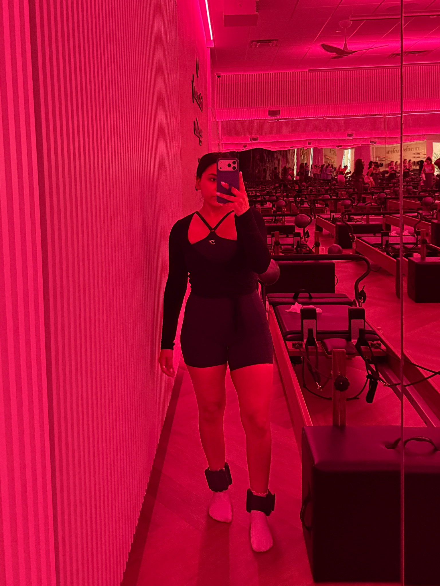 Pilates outfit 
Wrap top: small
Sports bra: old, linked similar 
Shorts: small
Grip socks 

#LTKgrwm #LTKActive #LTKootd