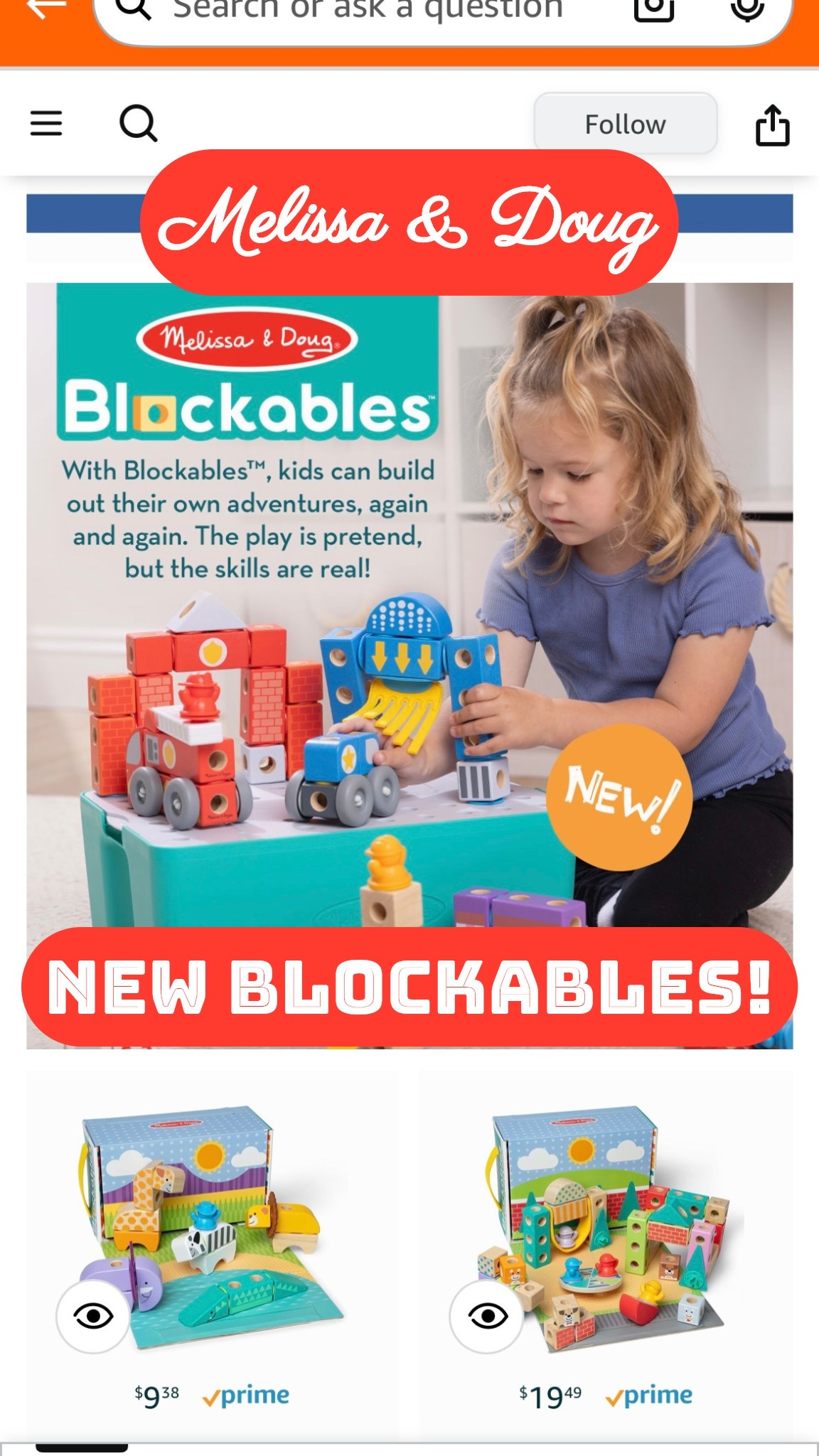 These #new Melissa & Doug blockables are SO COOL!! And ON SALE!! 

#giftideas #toys #melissaanddoug #christmas

#LTKSaleAlert #LTKGiftGuide #LTKCyberWeek