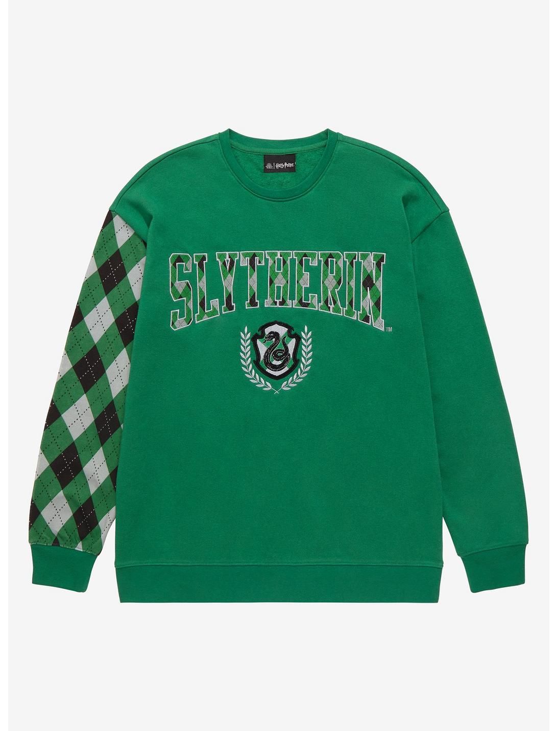 Harry Potter Slytherin Argyle Crewneck - BoxLunch Exclusive | BoxLunch