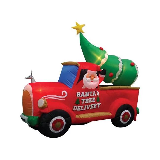 Gemmy Industries 9758681 Santa Tree Delivery Christmas Inflatable, Multi Color - Fabric | Walmart (US)