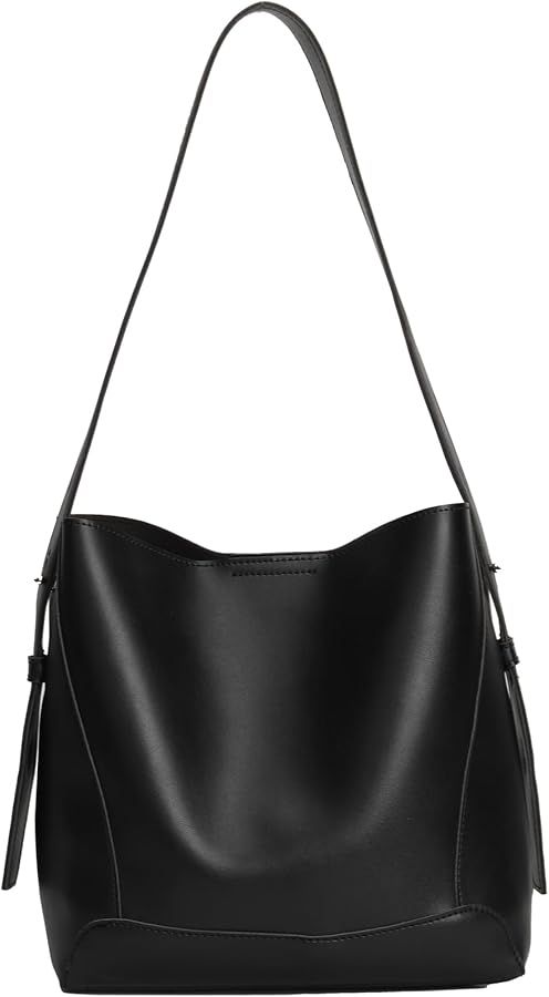 Barsine Leather Bucket Tote Purse for Women Tote Bag and Handbags Shoulder Bag with Pockets and M... | Amazon (US)