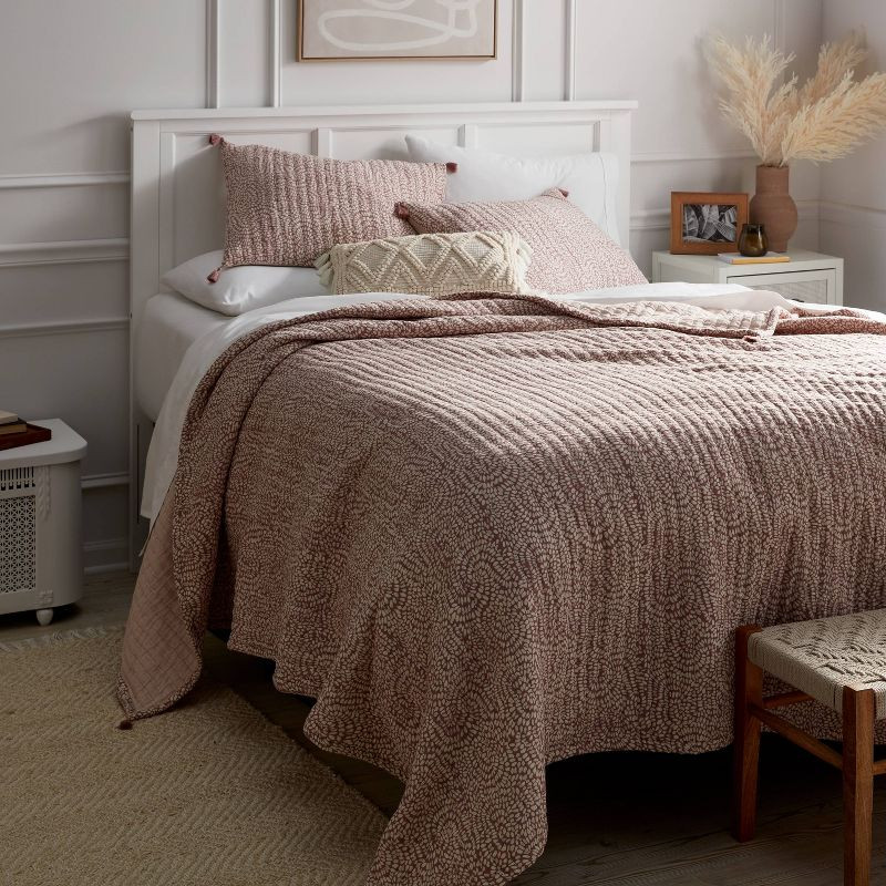 Boho Reversible Matelasse Swirl Quilt Purple - Threshold™ | Target