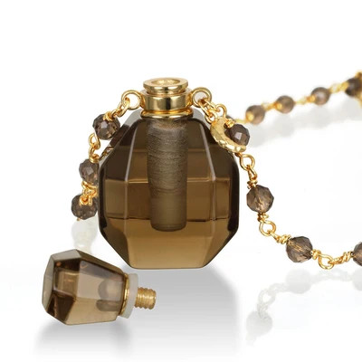 Taryn Truly Carry Peace Smoky Quartz Bottle Necklace | Satya Jewelry