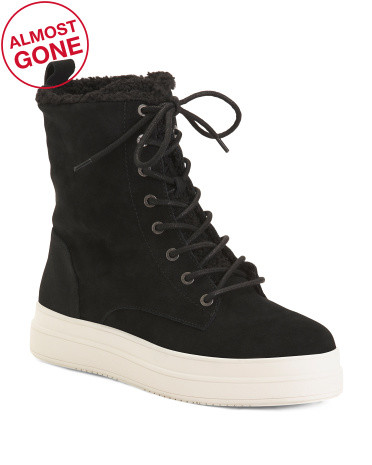 Suede Waterproof Lace Up Boots | TJ Maxx