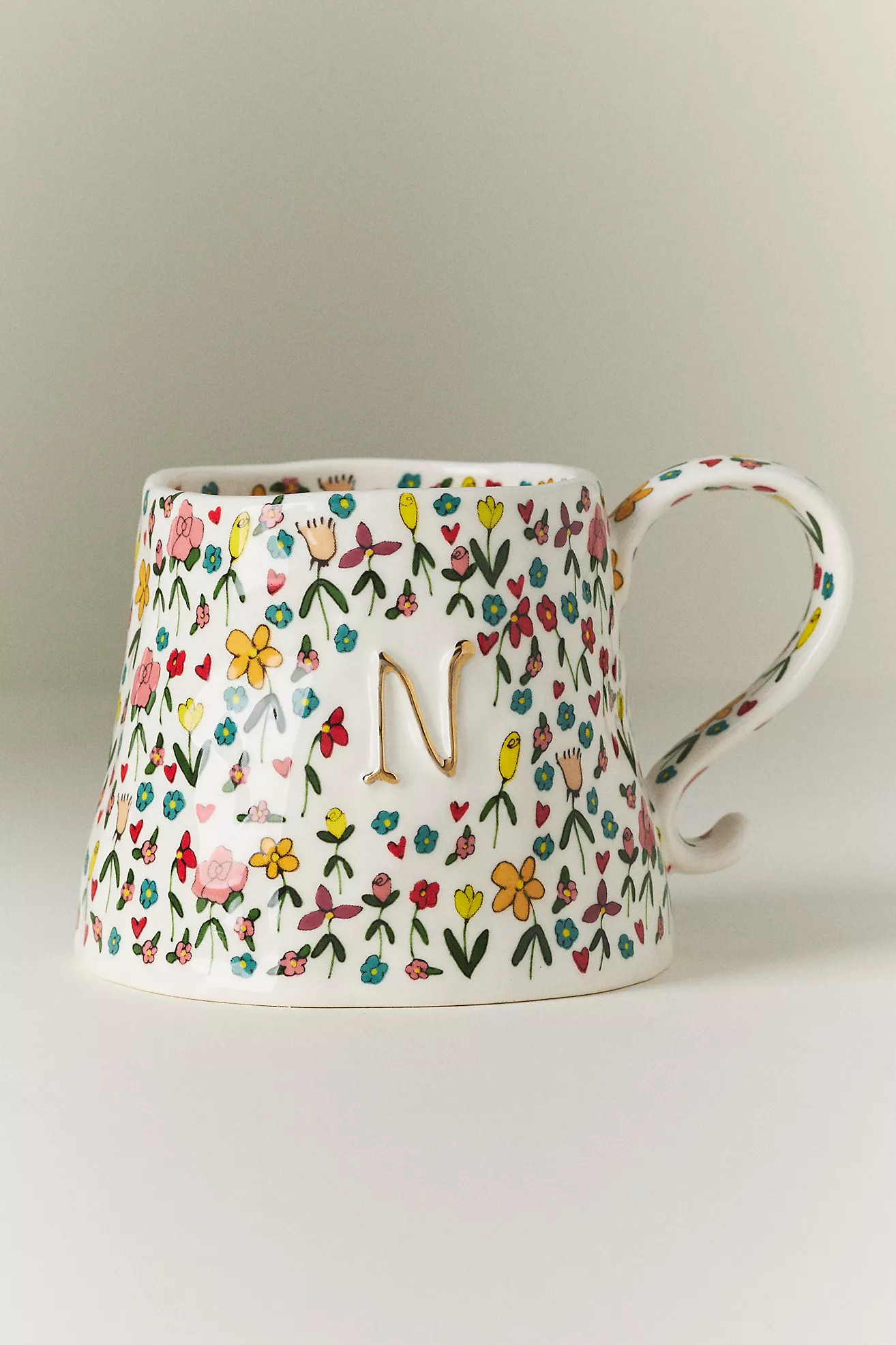 The Mud Fairy Stoneware Monogram Mug | Anthropologie (US)
