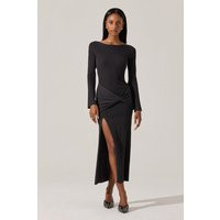 ASTR the Label | Arwyn Ribbed Layered Midi Sweater Dress in Charcoal | Size XL | ASTR The Label (US)