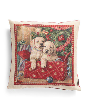 Made In Portugal 20x20 Christmas Retri Friends Tapestry Print Pillow | TJ Maxx