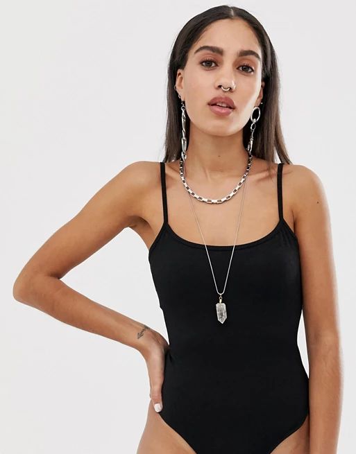 Bershka ribbed body in black | ASOS US