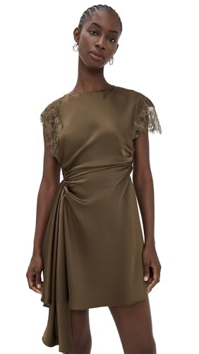 AMUR Women's Zina Ruched Mini Dress, Mosswood, 2 | Amazon (US)