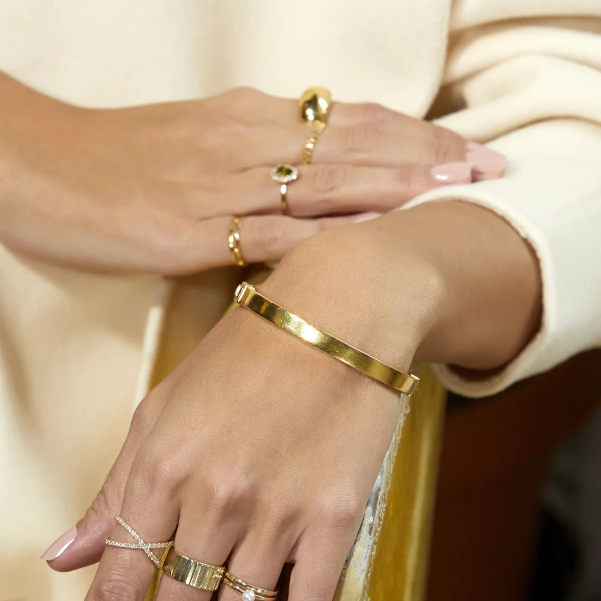 Classic Gold Hinged Bracelet | AUrate New York