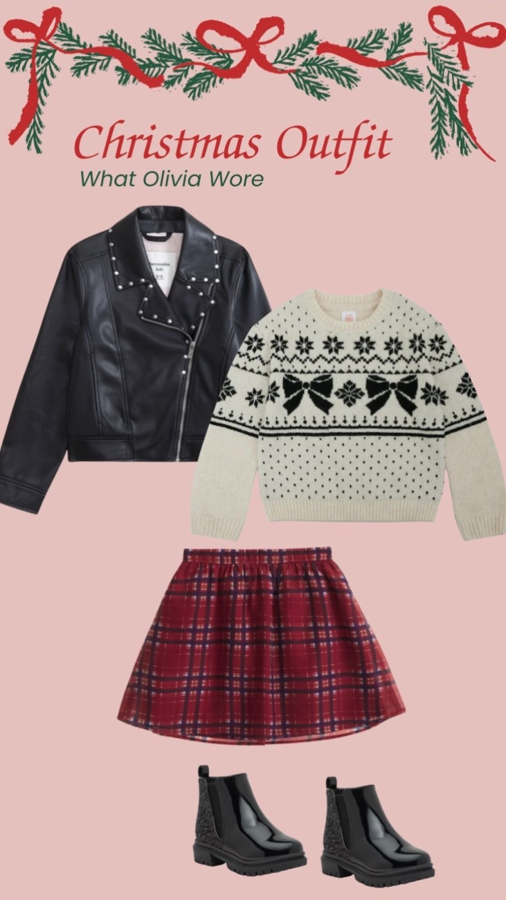 What Olivia wore Christmas Day
Abercrombie kids
Walmart fashion
High low Christmas 
Girls leather jacket
Girls studded jacket
Fair isle sweater girls
Plaid shirt for girls
Christmas skirt
Black booties for girls
Booties on sale
Clearance shoes

#LTKSaleAlert #LTKKids #LTKHoliday