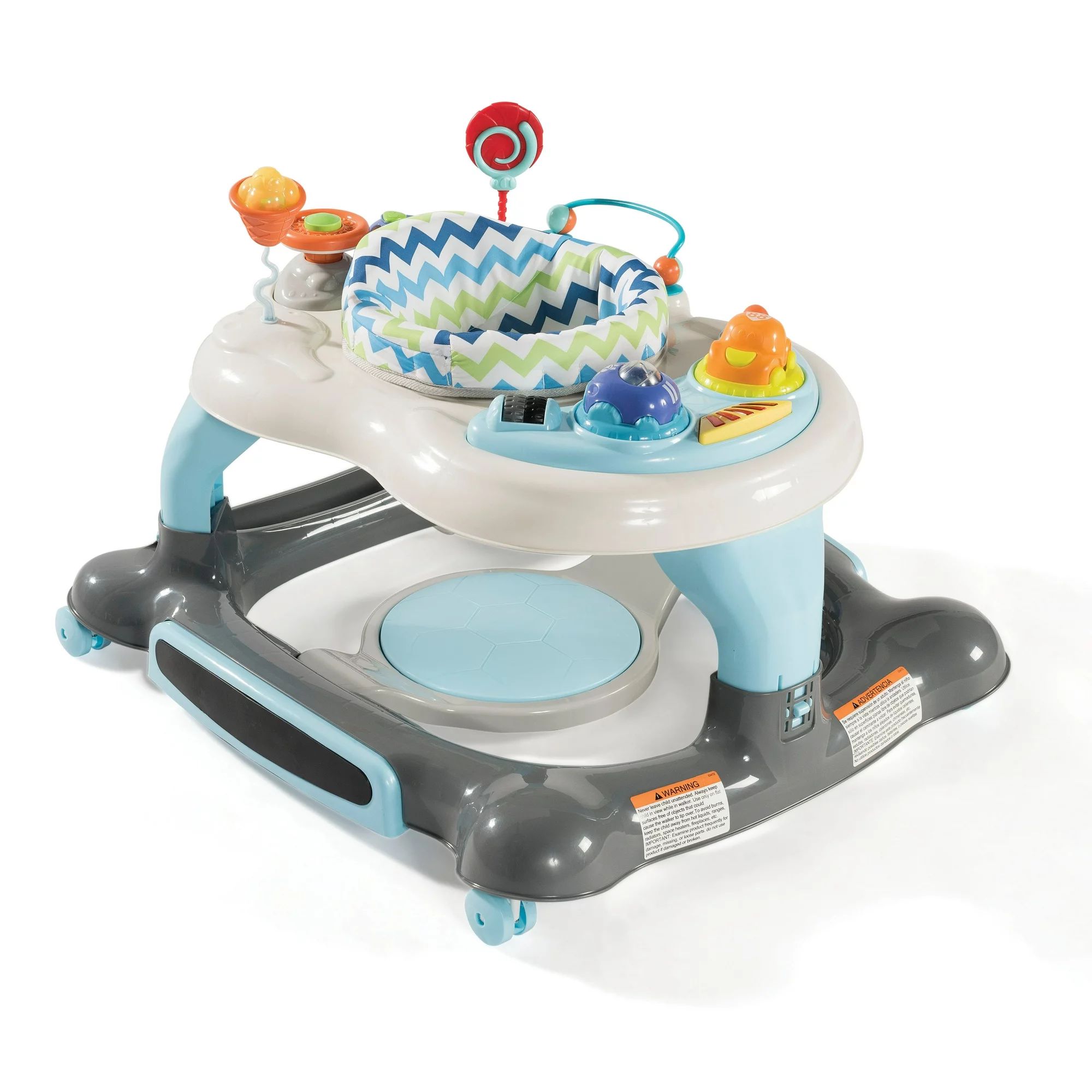 Storkcraft 3-in-1 Activity Center Walker and Rocker with Jumping Board and Feeding Tray Blue/Gray | Walmart (US)