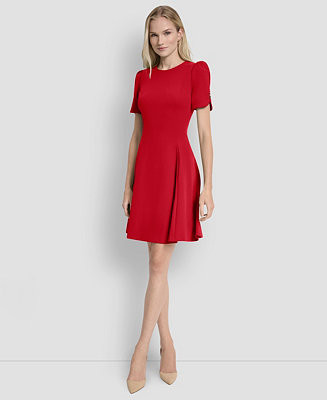 Women's Short Sleeve Fit and Flare Dress | Macy's