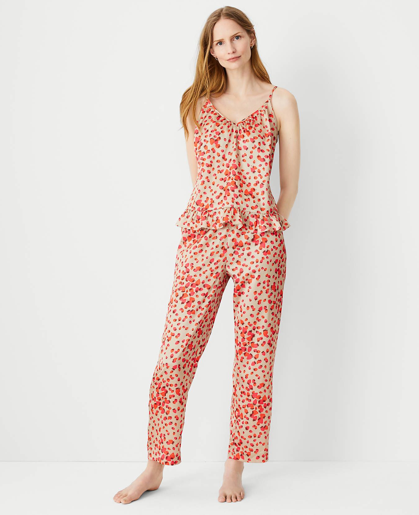 Strawberry Ruffle Cami Pajama Set | Ann Taylor (US)