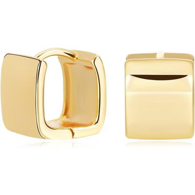 14K Gold Plated Hoop Earring Small Square Huggies Hoops for Women, Minimalist Cute Earrings for Women Girls Gift, Gold Silver Rose Gold Black and CZ | Target