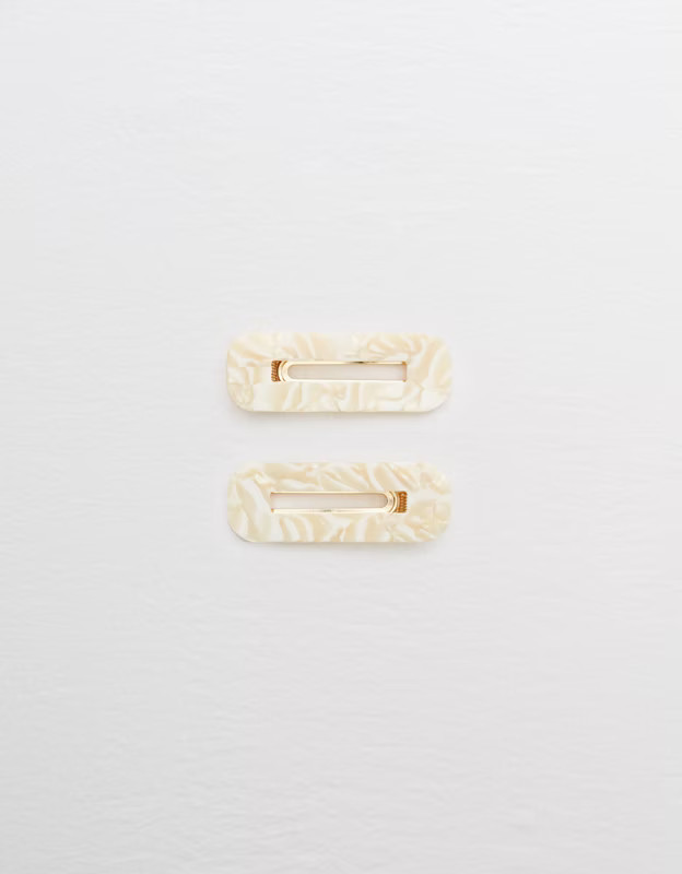 Aerie Rectangle Barrette 2-Pack | American Eagle Outfitters (US & CA)