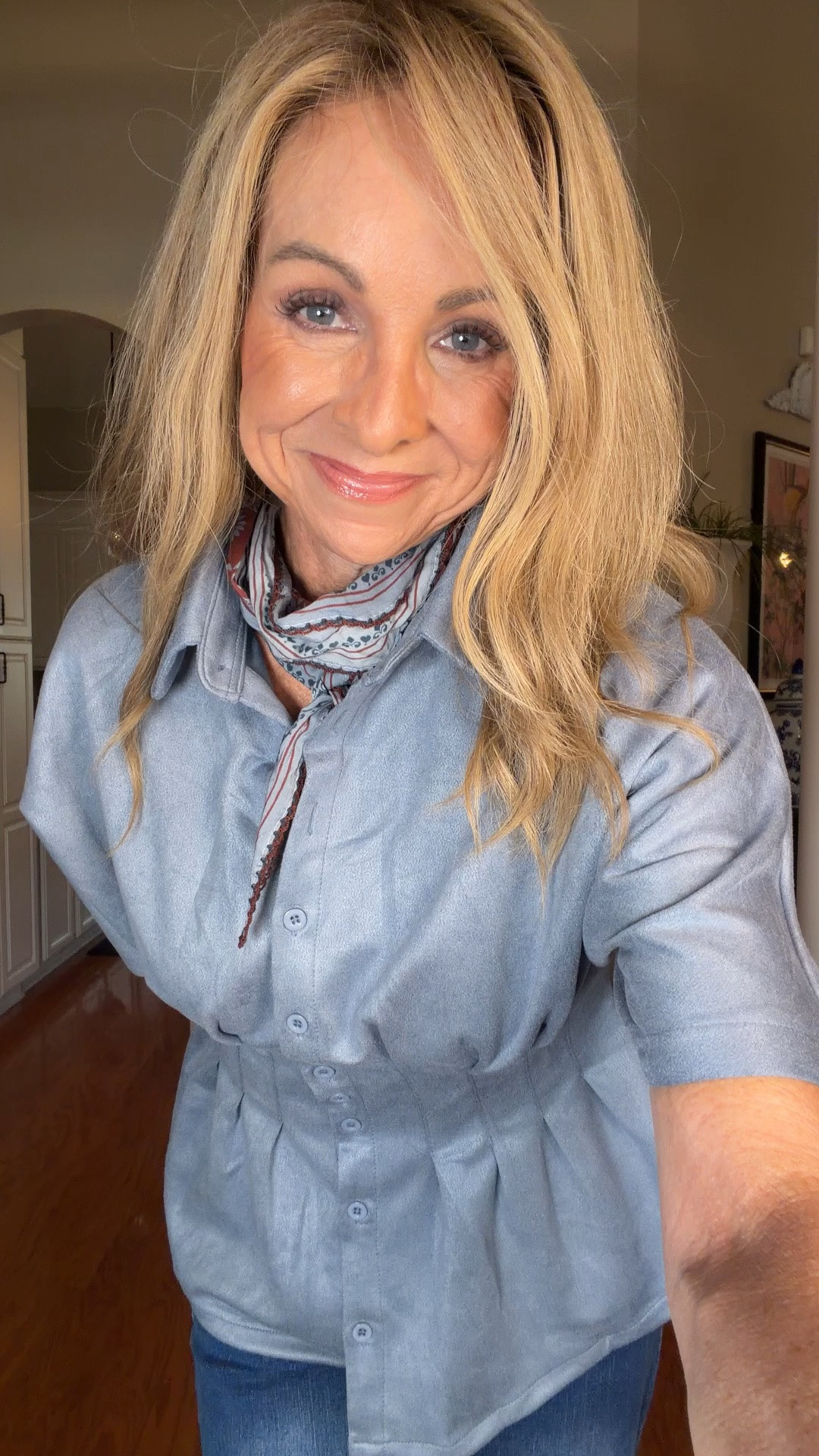 Loving blue and brown this season. Wearing a small in both the top and the jeans.
Fall fashion over 50

#LTKOver40 #LTKootd