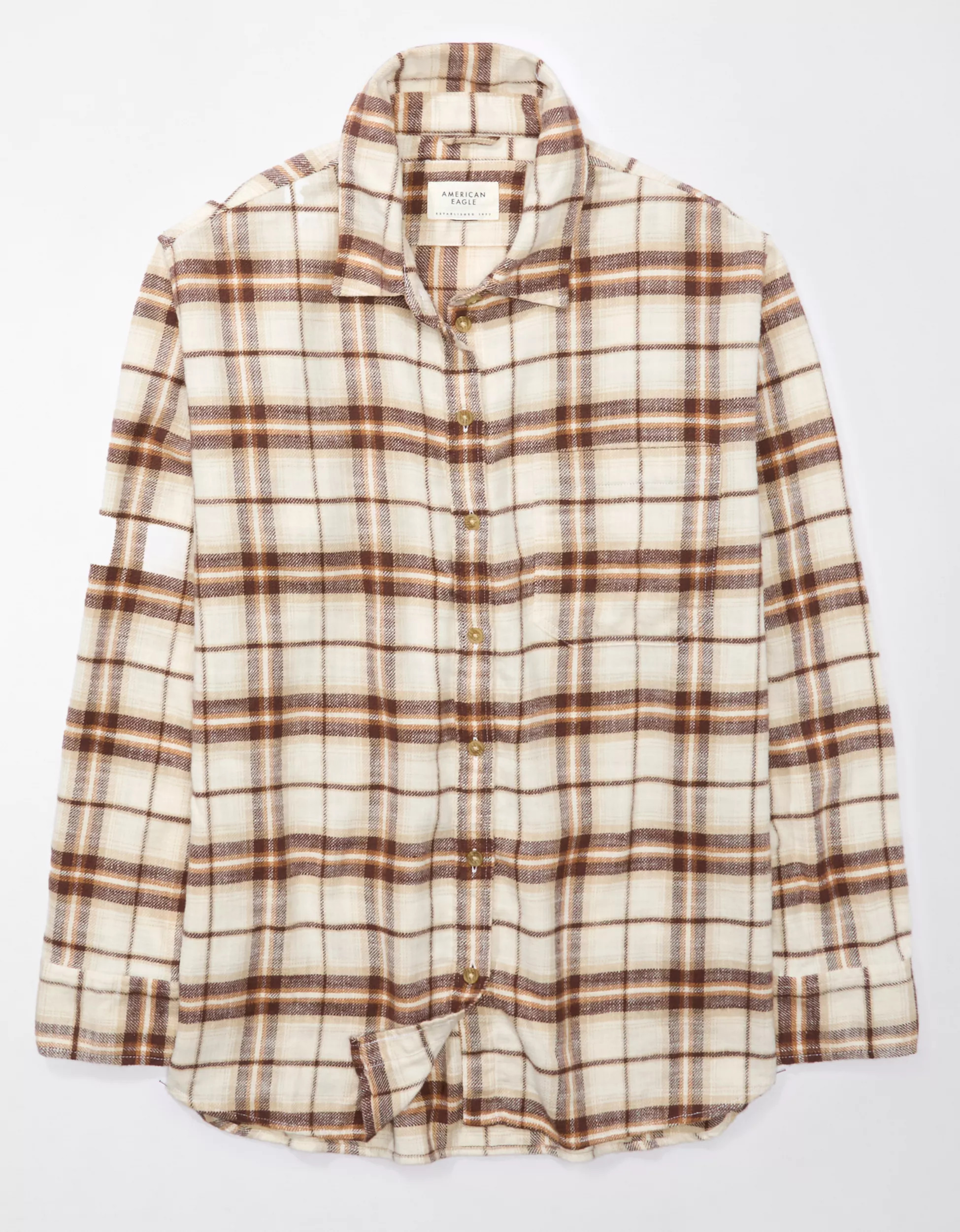 AE Oversized Plaid Flannel Shirt | American Eagle Outfitters (US & CA)