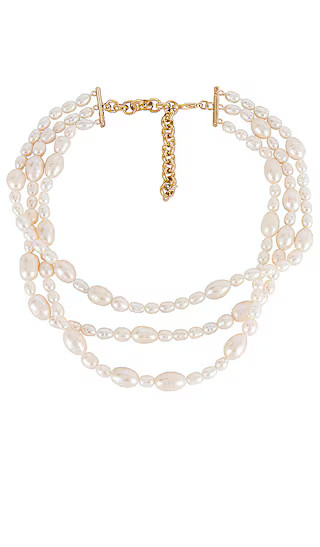 Rosie Triple Layer Pearl Necklace in Gold | Revolve Clothing (Global)