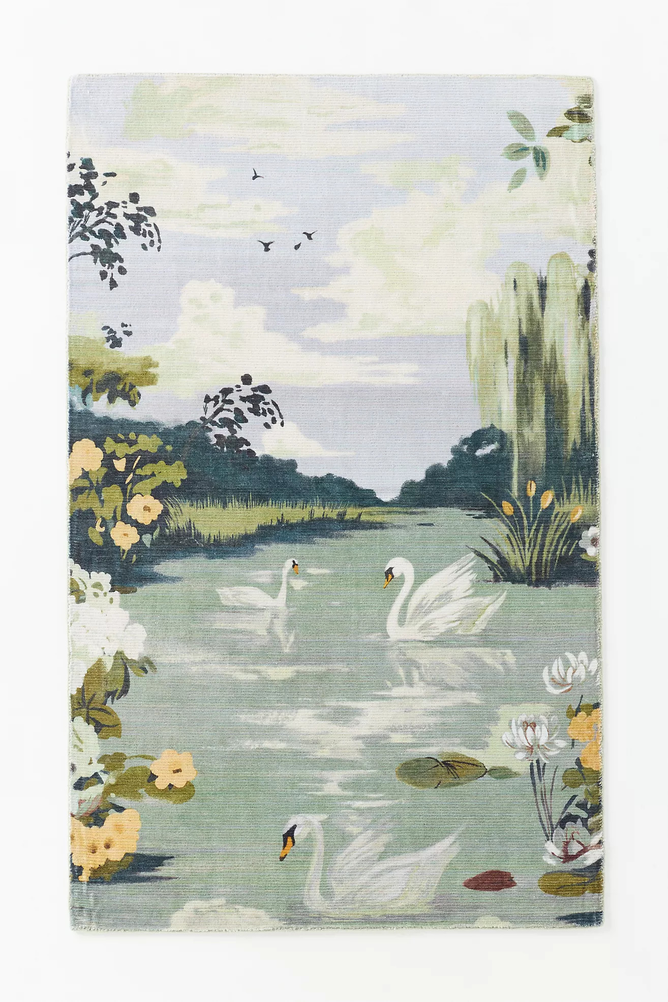 Easy Care Printed Swan Rug | Anthropologie (US)