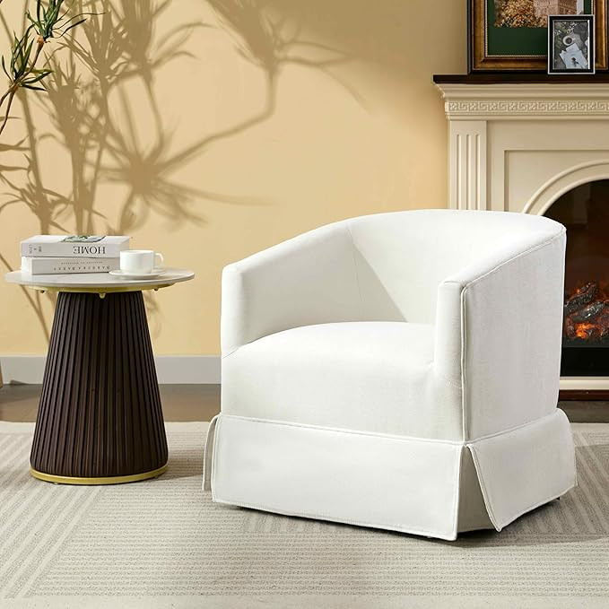 Swivel Barrel Chair,Mid Century Modern Swivel Accent Chair for Living Room, Round Armchair Corner... | Amazon (US)
