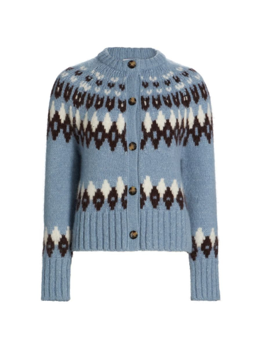 Christina Fair Isle-Style Alpaca-Blend Cardigan | Saks Fifth Avenue