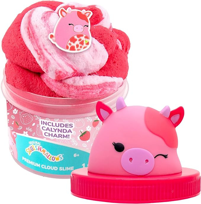 Original Squishmallows Calynda The Cow Premium Cloud Slime, 8 oz. Fluffy Slime, Strawberry Scente... | Amazon (US)