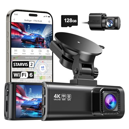 REDTIGER 4K Dash Cam Front Rear, STARVIS 2 Sensor, Free Card Included, 5.8GHz WiFi-20MB/s Fast Do... | Amazon (US)