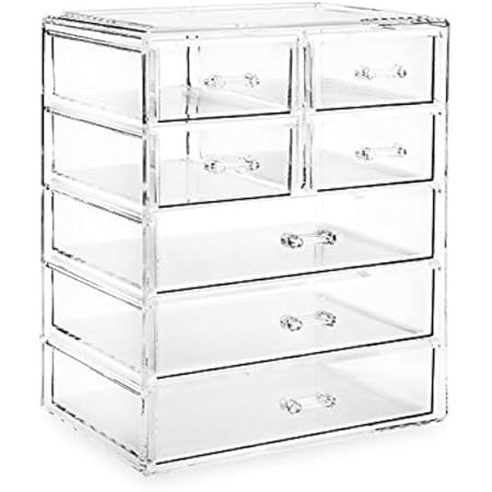Casafield Acrylic Cosmetic Makeup Organizer & Jewelry Storage Display Case - 4 Large, 2 Small Drawer | Amazon (US)
