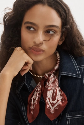 Beaded Silk Scarf Collar Necklace | Anthropologie (US)