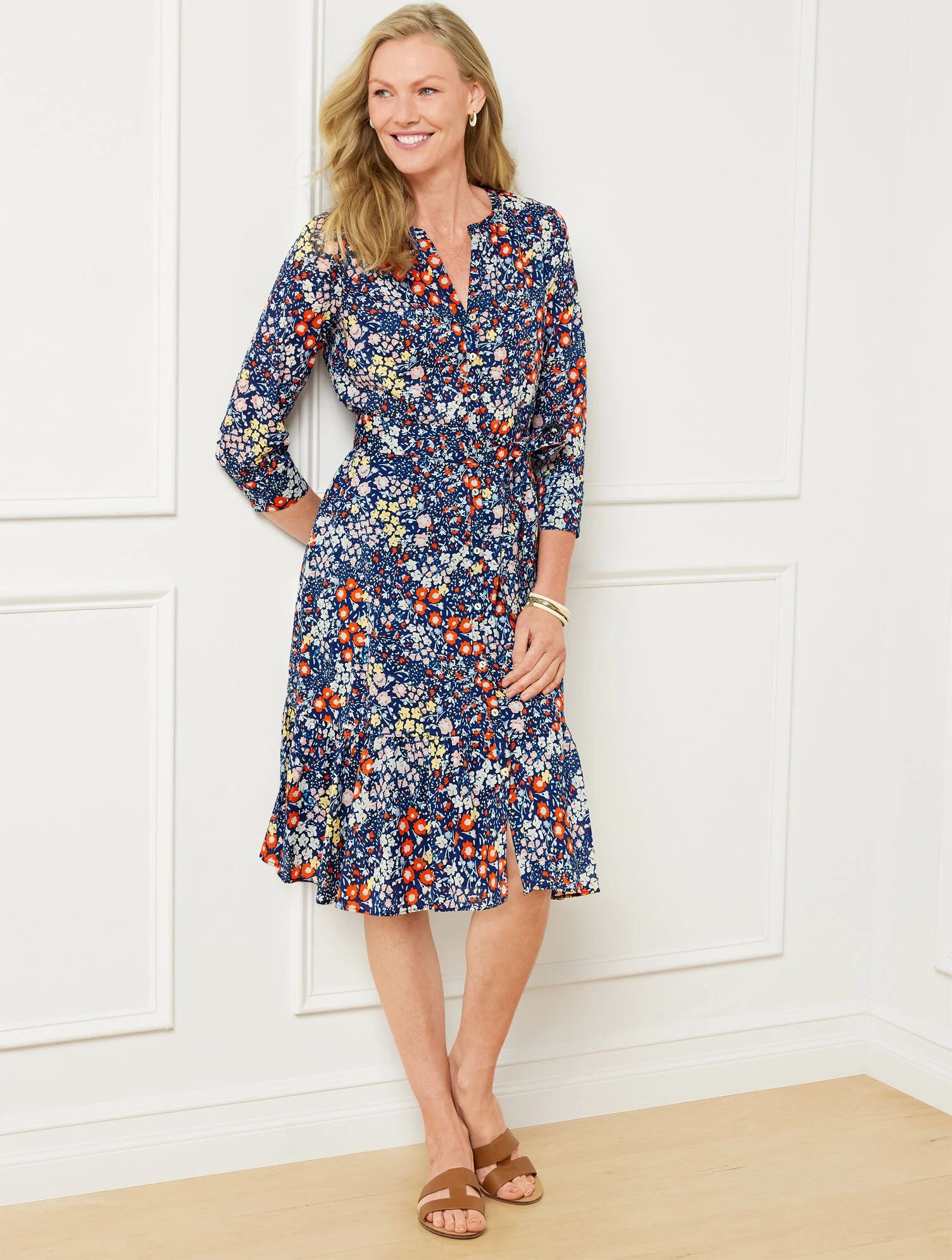 Belted Shirtdress - Floral Garden | Talbots