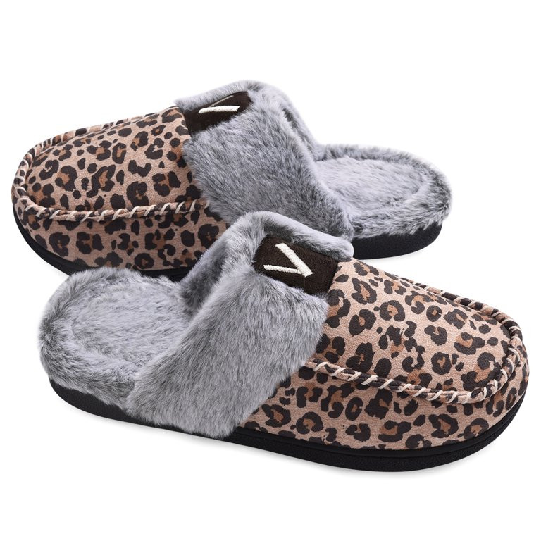 VONMAY Women's Comfy Fuzzy House Slipper Scuff Memory Foam Slip on Warm Moccasin Style Indoor Out... | Walmart (US)