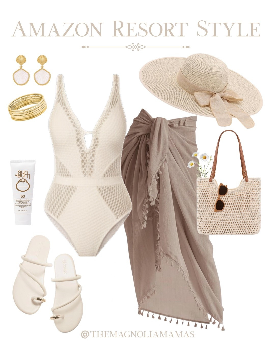 Chic resort style in classic neutrals. 🤍

#LTKSwim #LTKTravel #LTKOver40