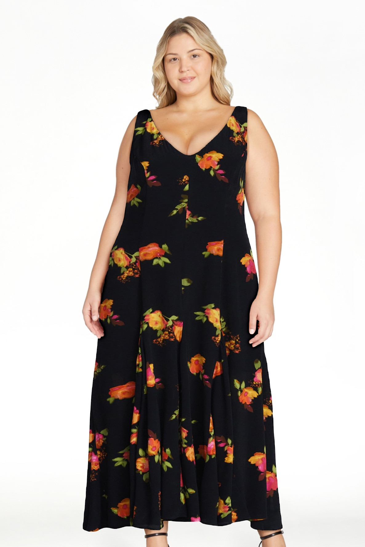 Scoop Women's and Women's Plus Maxi Godet Dress, Sizes 0-26W | Walmart (US)