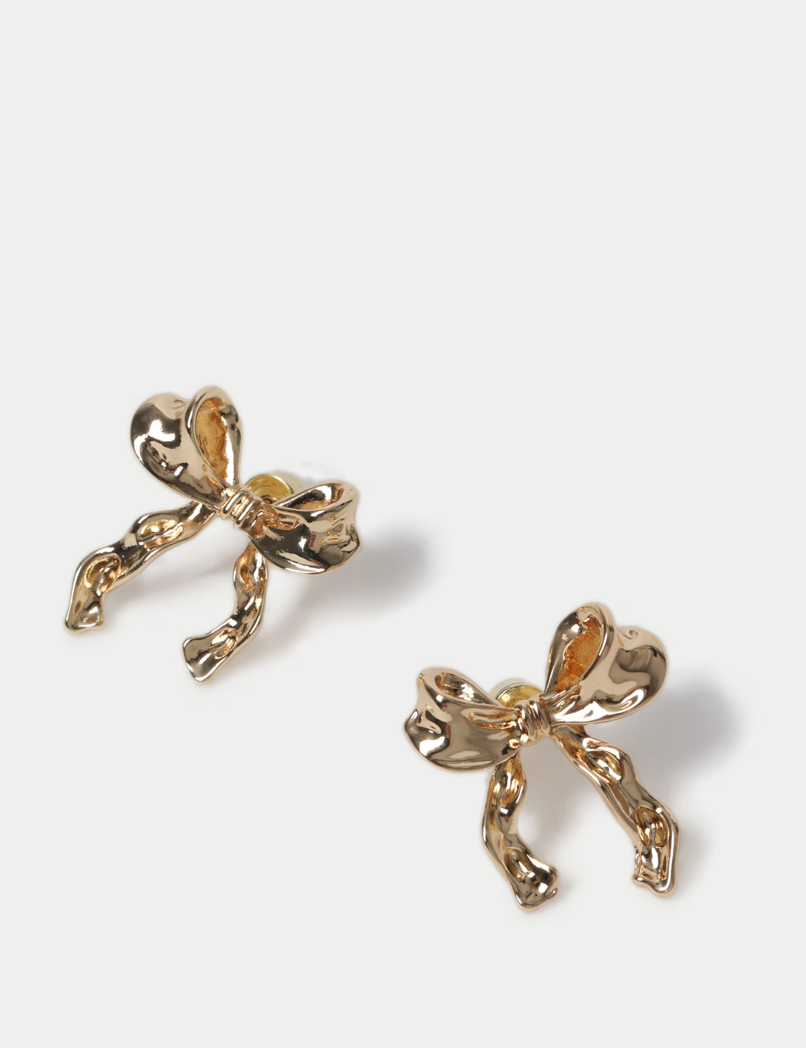 Gold Molten Bow Stud Earrings | Marks & Spencer (UK)
