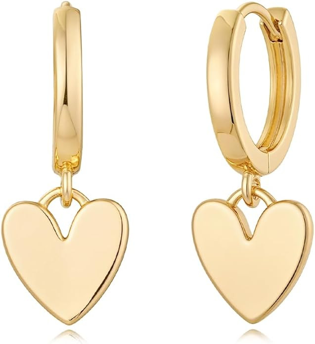 MYEARS Women Earrings Gold Huggie Hoop Dangle Drop 14K Gold Plated Small Simple Hypoallergenic Ev... | Amazon (US)