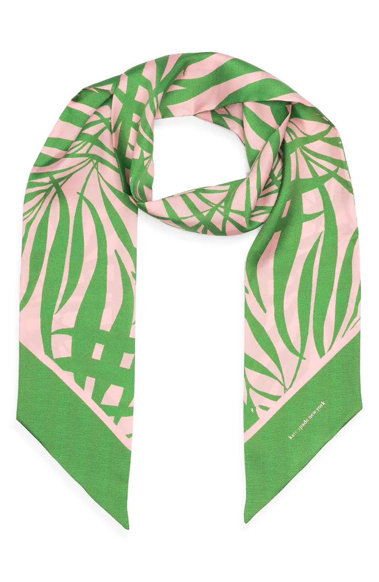 palm fronds skinny silk scarf | Nordstrom