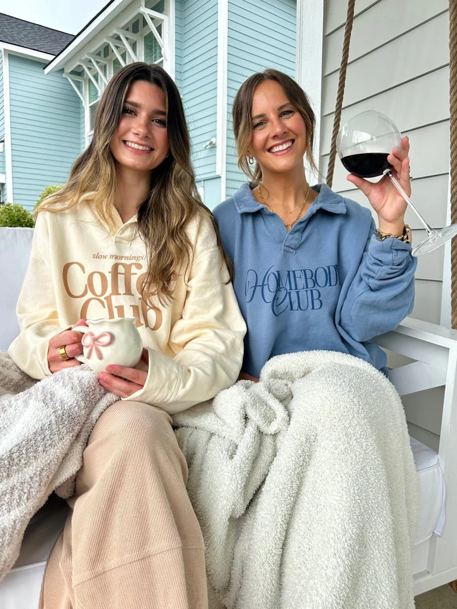 'Homebody Club' Polo Pullover | United Monograms