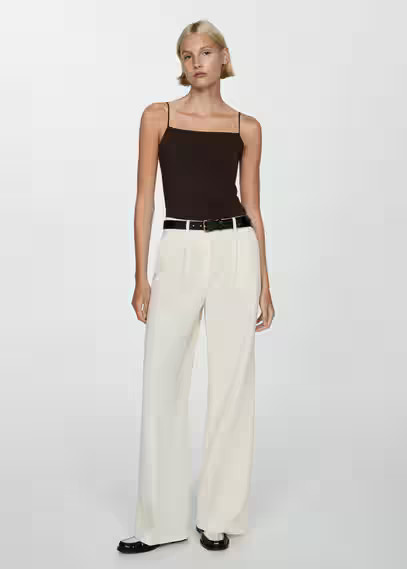 Strapless straight-neck top brown - Women - S - MANGO | Mango (US/MX/AU)