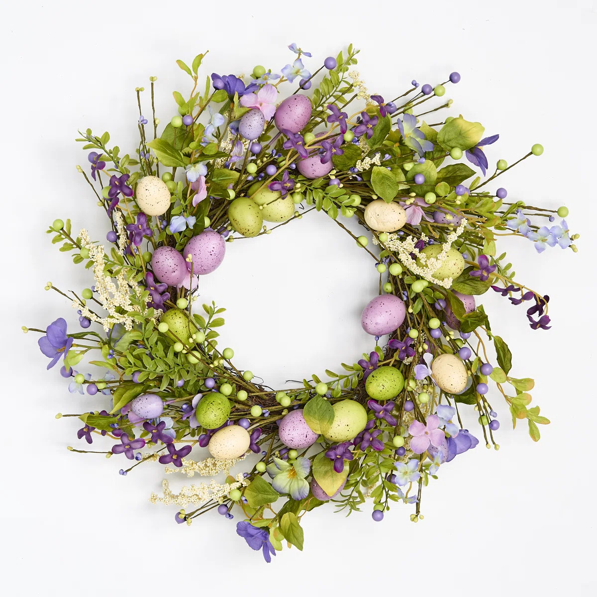 20" Easter Artificial Eggs & Foliage Wreath | Wayfair North America