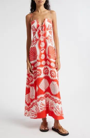 Ainika Shell Print Linen Blend Maxi Dress | Nordstrom