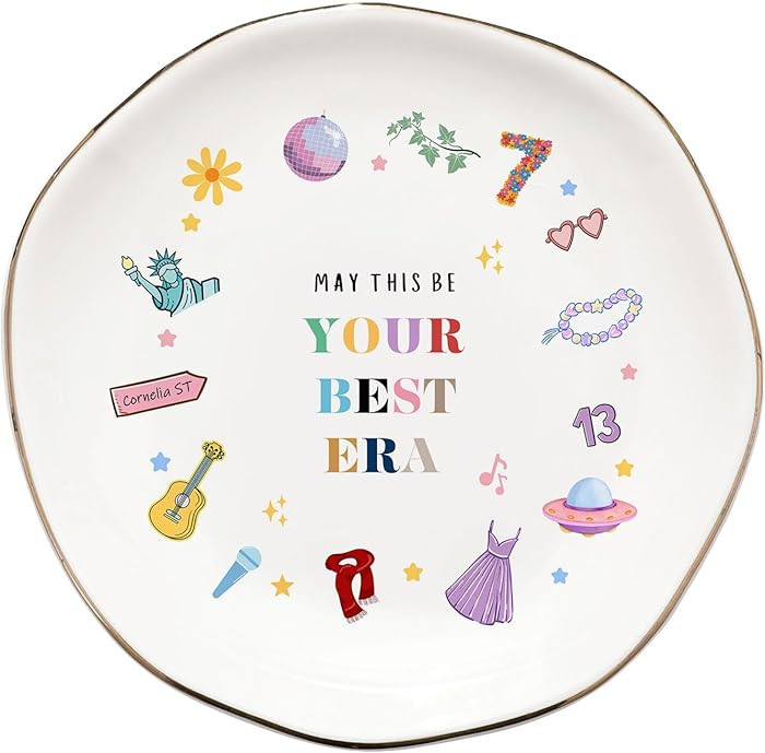May This Be Your Best Era Ceramic Ring Dish, Jewelry Tray Birthday Christmas Gift for Girls Woman... | Amazon (US)