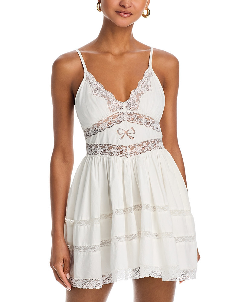 LoveShackFancy Zima Lace Trim Mini Dress | Bloomingdale's (US)