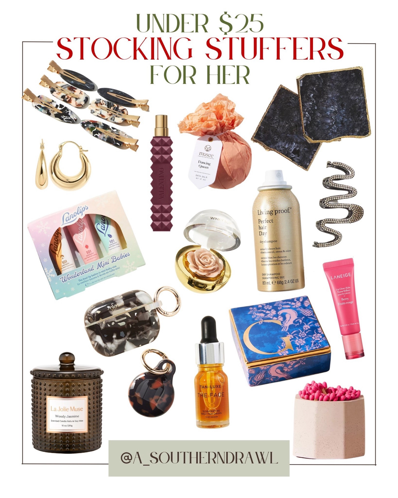 Stocking stuffers for her under $25 - stocking stuffers less than 25 - stocking stuffers for girls - stocking stuffers for mom - stocking stuffers for women - gifts for her - Anthropologie gifts - amazon gifts

#LTKHoliday #LTKGiftGuide #LTKfindsunder50