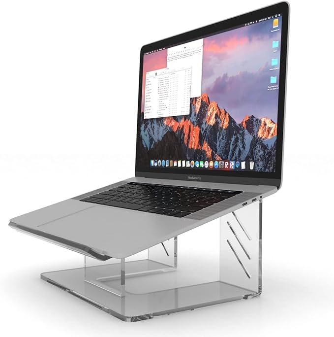 Amazon.com: 6MM Acrylic Laptop Stand, Portable Ergonomic Laptop Stand for Desktop, Clear Desk Ris... | Amazon (US)