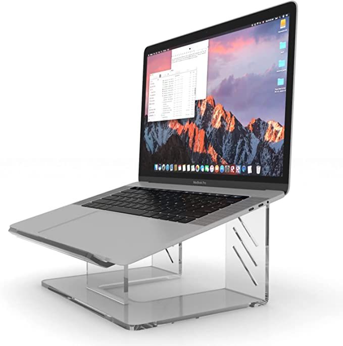 6MM Acrylic Laptop Stand,, Portable Ergonomic Laptop Stand for Desktop, Clear Desk Riser for Home... | Amazon (US)