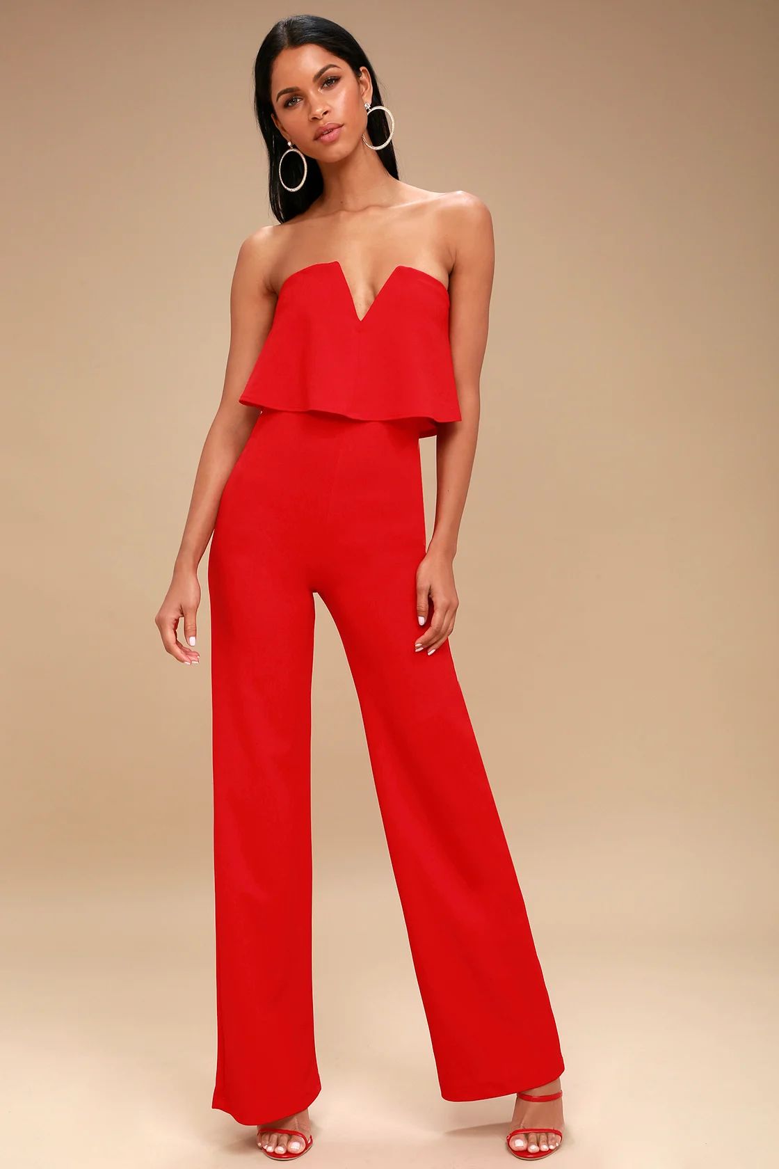 Power of Love Red Strapless Jumpsuit | Lulus (US)