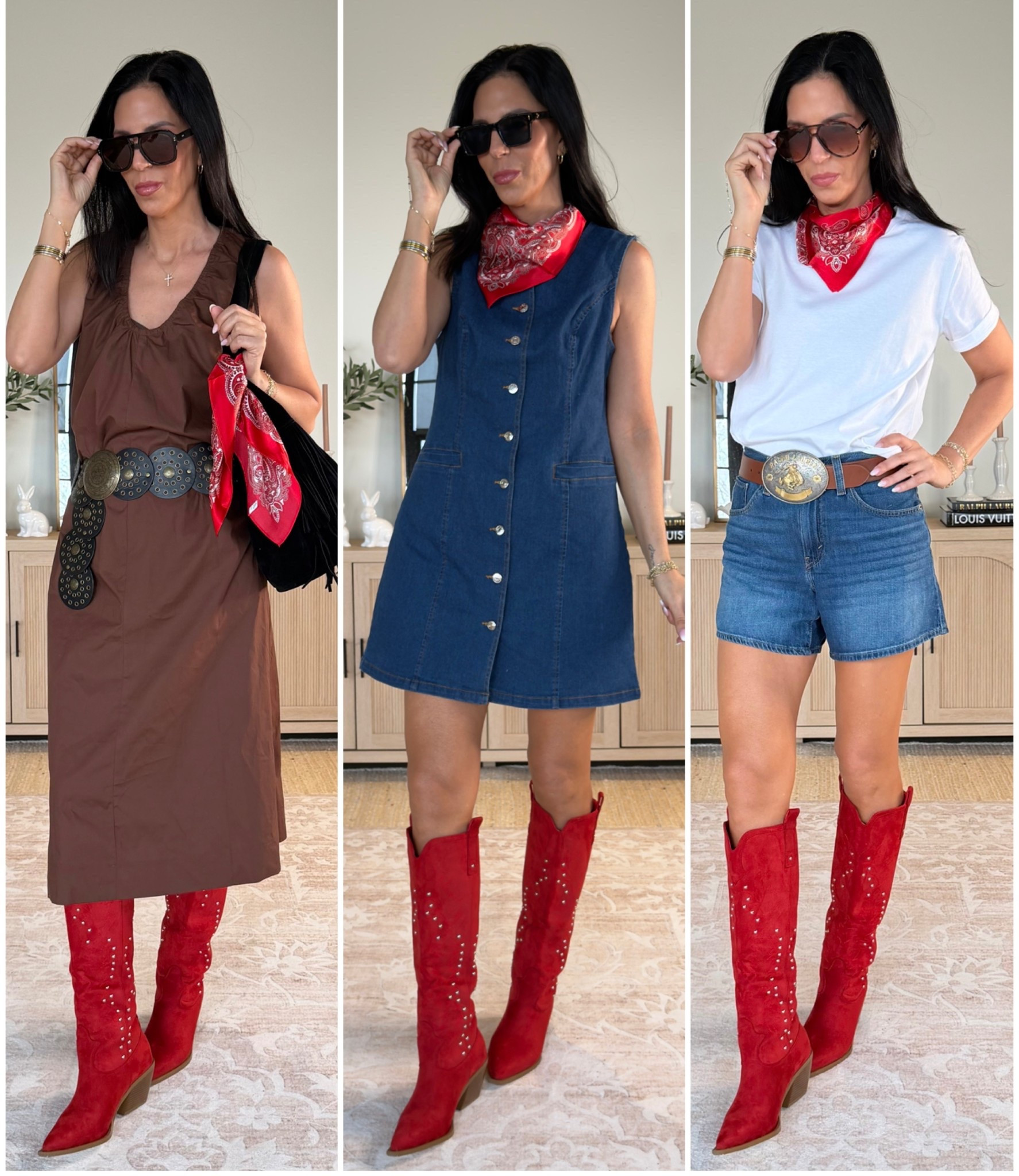 These red boots deserve the spotlight ❤️
I styled this pair from DSW with a simple denim dress and bandana for an easy Country Concert look that when I head to Florida for my Birthday Celebration. Right now DSW is running 25% off select styles, so it’s a great time to grab a fun statement pair.
Code: NOTLUCKY
@DSW 

#LTKU #LTKootd #LTKFestival