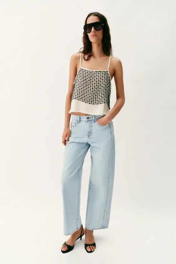 JEAN Z1975 TAILLE HAUTE COUTURES AVANT | Zara US
